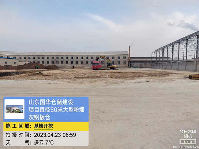 锡林郭勒大型粉煤灰钢板仓直径50米项目进场